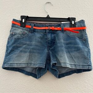 NWT SO Jean Shorts with Vibrant Orange Belt